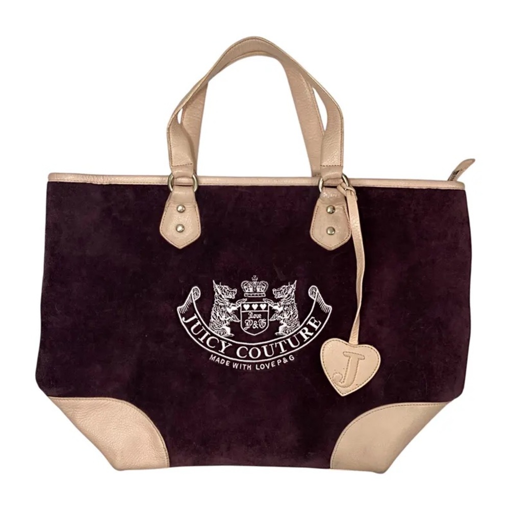 Vintage Juicy Couture Velour Tote Bag Brown Scottie Dog